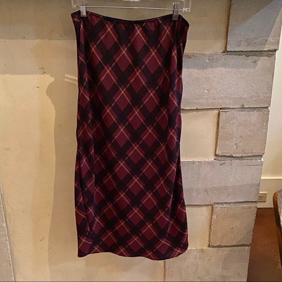 Plaid Midi Slip Skirt - Picture 4 of 12